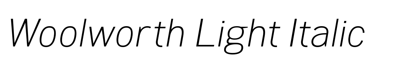 Woolworth Light Italic